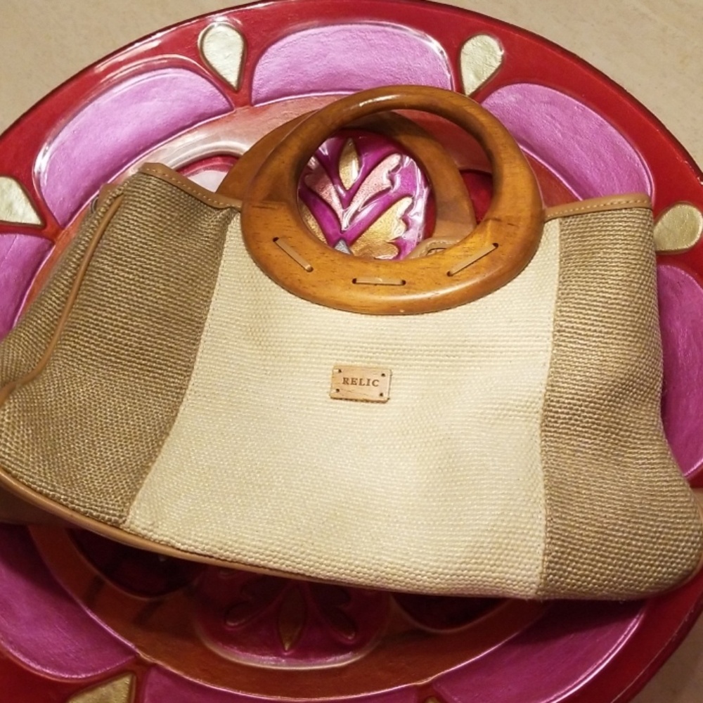 RELIC SMALL PURSE WITH WOODEN HANDLES